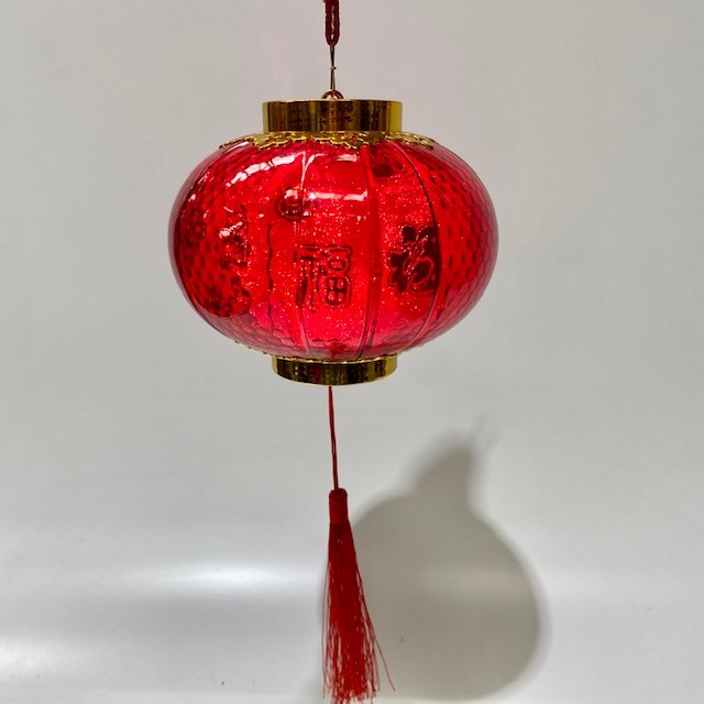 LANTERN, Asian - Chinese Red Plastic Light (Small)